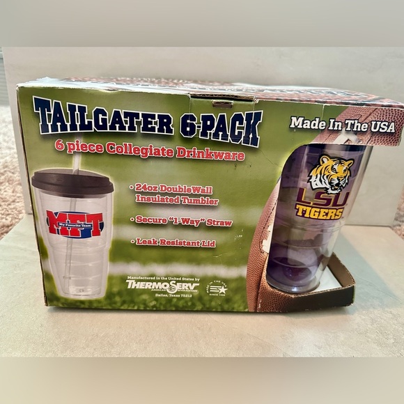 Other - LSU Tigers Tailgater 6pk Collegiate Drinkware 24 oz Beverage/Tumblers NEW IN BOX